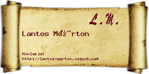 Lantos Márton névjegykártya