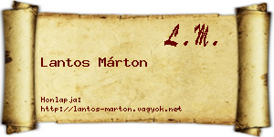 Lantos Márton névjegykártya