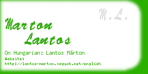 marton lantos business card